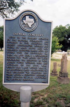 Oatmeal Cemetery marker