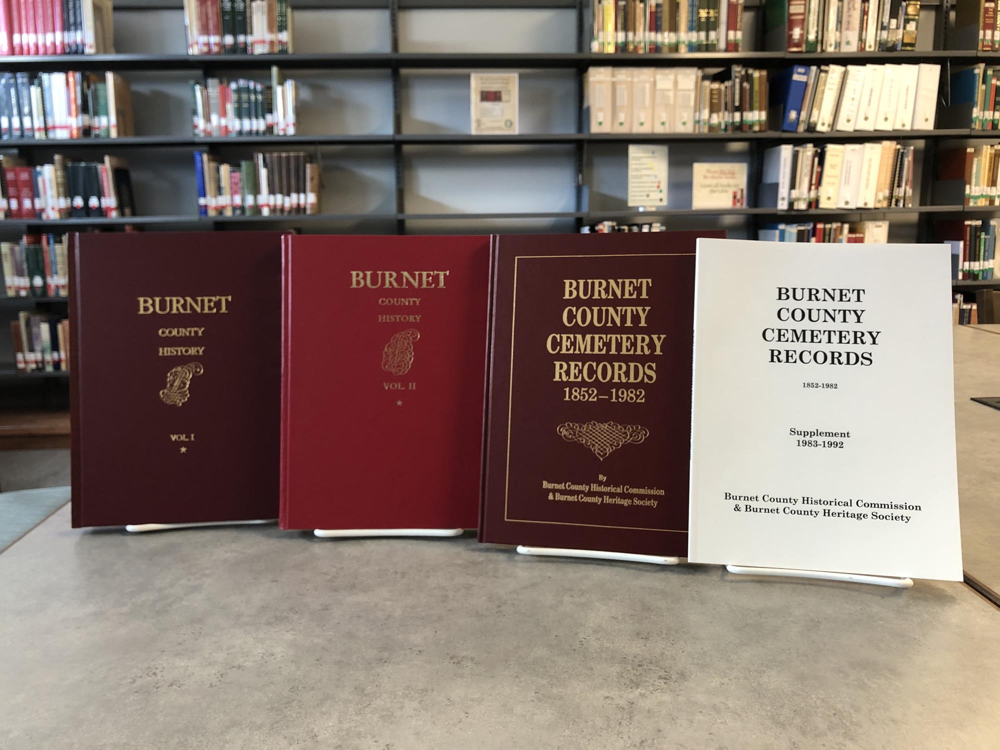 Burnet County History and Cemetery books
